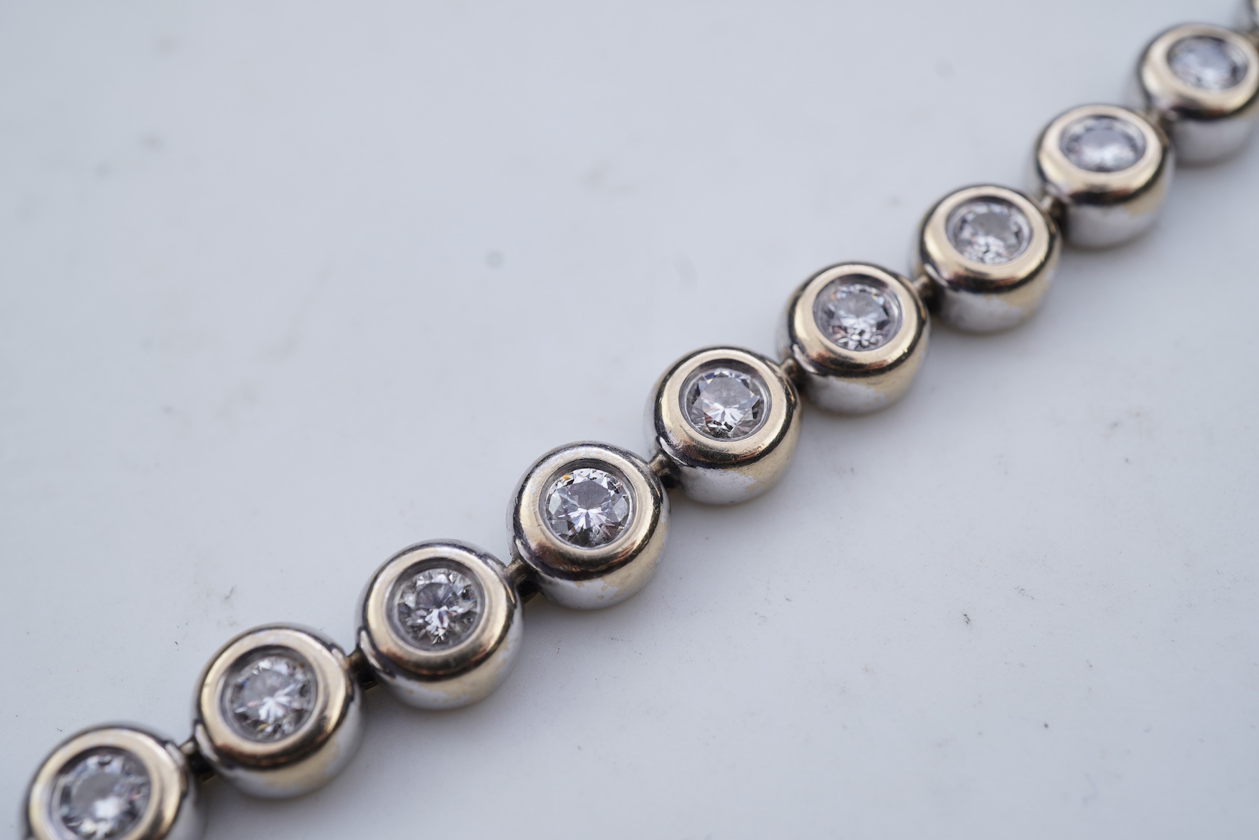 A diamond line bracelet